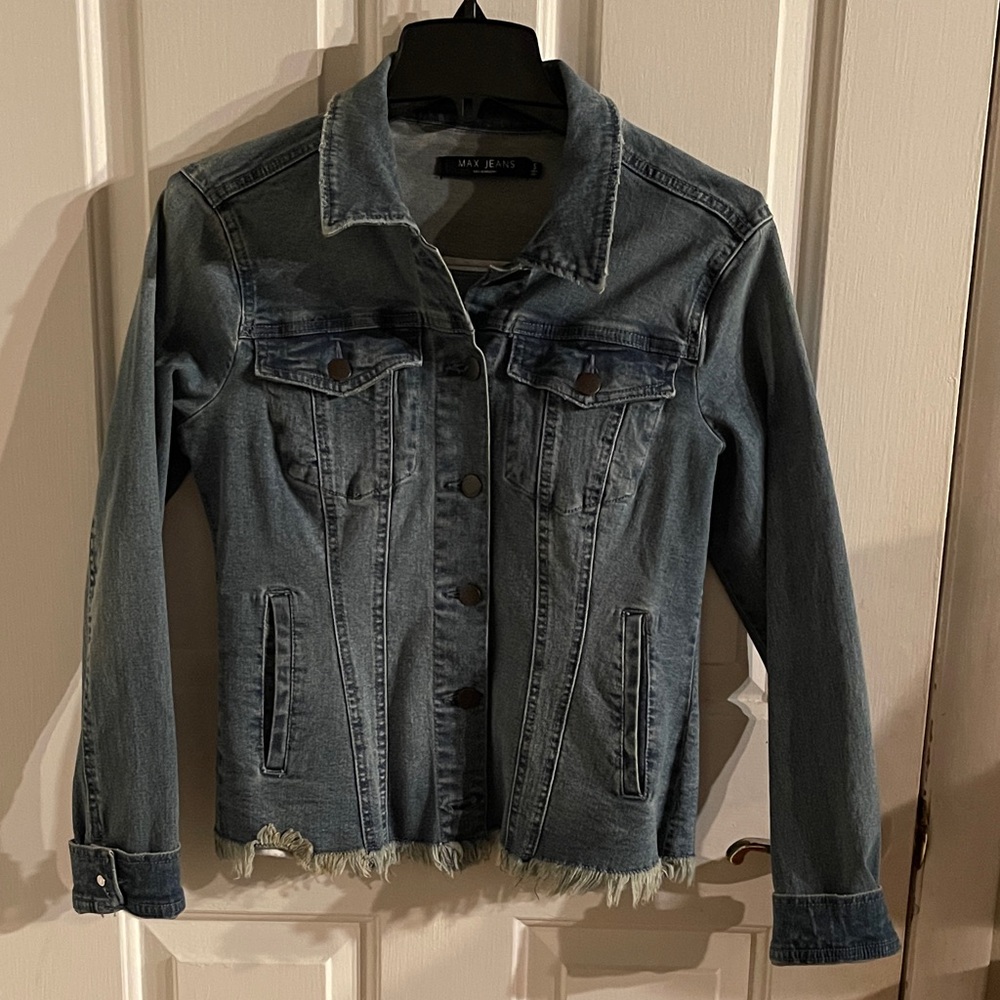 Max Jeans Distressed Denim Jacket